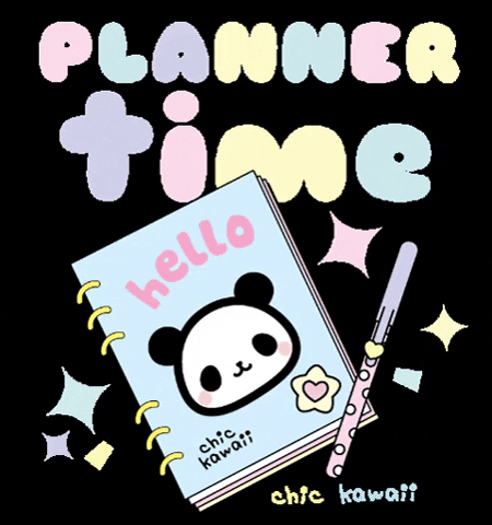 Cute Panda Agenda Notebook GIF