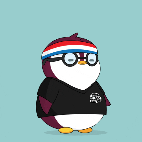 Cute Penguin Blowing Notes GIF