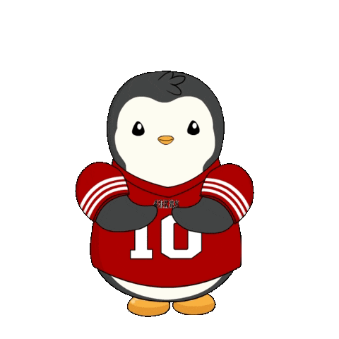 Cute Penguin Cheers For Sf Niners GIF