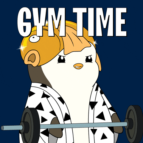 Cute Penguin Go To The Gym Time GIF