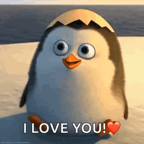 Cute Penguin I Love Ya GIF