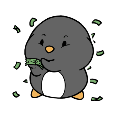 Cute Penguin Making It Rain GIF
