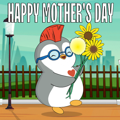 Cute Penguin Running Animation Happy Mother Day GIF