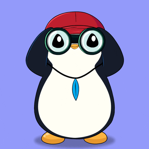 Cute Penguin Spy With Binoculars GIF