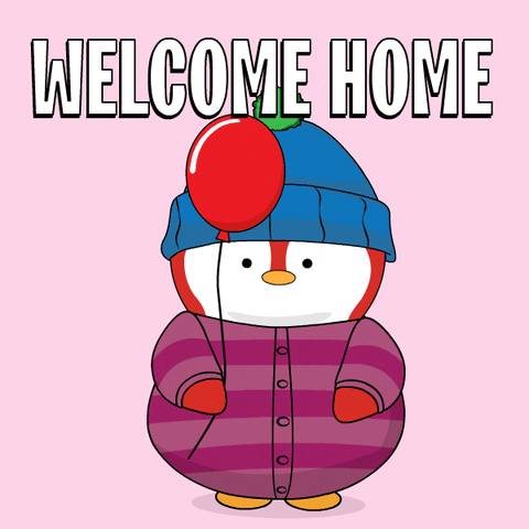 Cute Penguin Welcome Home GIF