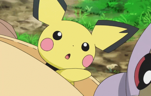 Cute Pichu Swallows Blueberry GIF
