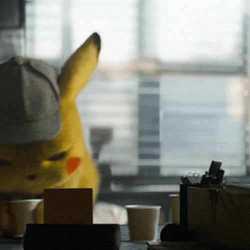 Cute Pikachu Having Morning Coffee GIF