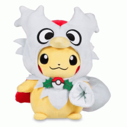 Cute Pikachu Pokemon Christmas Costume Spinning GIF