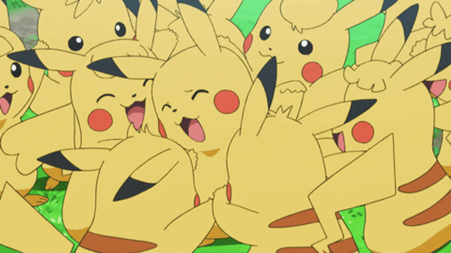 Cute Pikachu Tickling Each Other GIF