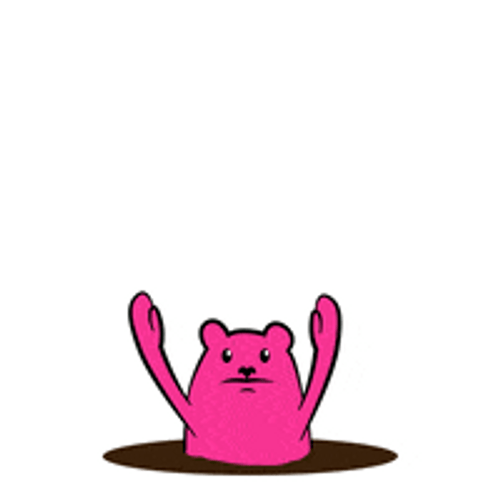 Cute Pink Character Drip On Chocolate GIF