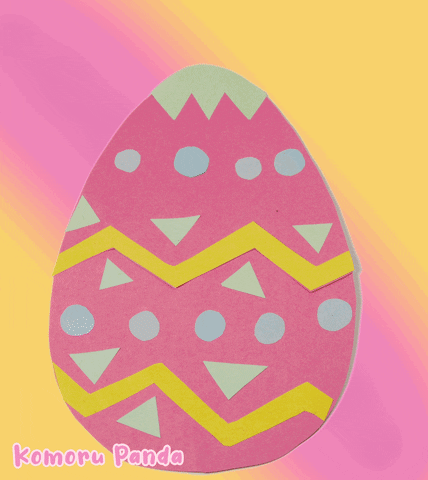 Cute Pink Cracking Easter Bunny Egg GIF