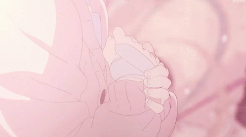Cute Pink Girl Clutching Her Heart GIF