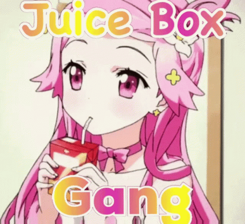 Cute Pink Girl Having Juice GIF