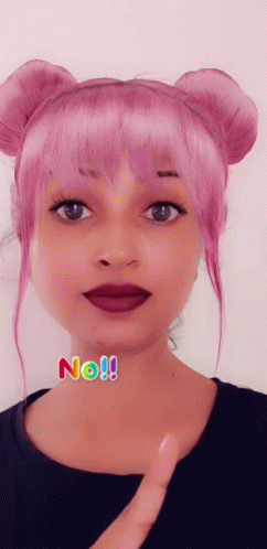 Cute Pink Girl Saying No GIF