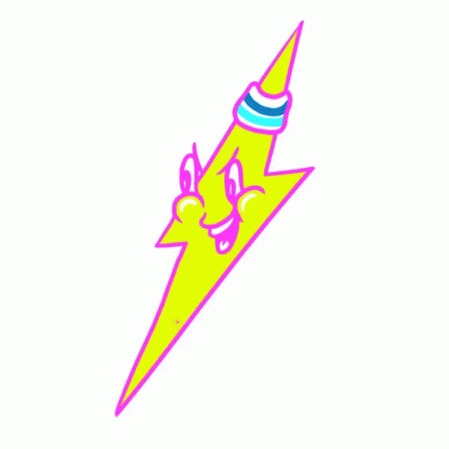 Cute Pink Yellow Lightning Face GIF