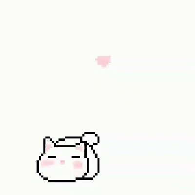 Cute Pixel Cat Catching Heart GIF
