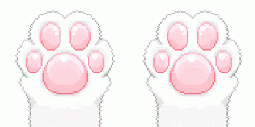 Cute Pixel Cat Paws Waving GIF