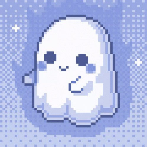 Cute Pixel Discord Ghost Blurple GIF