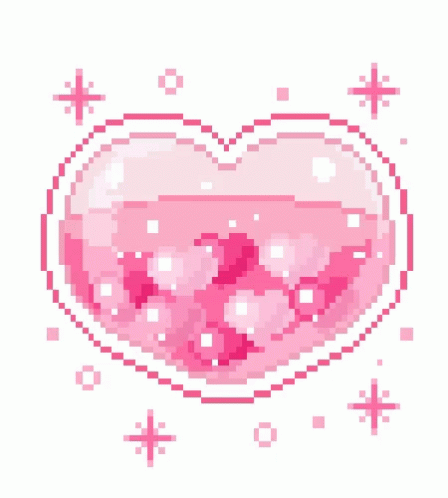 Cute Pixel Hearts Sparkle Love Potion GIF