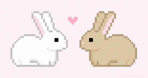 Cute Pixel Kawaii Couple Bunnies GIF