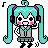 Cute Pixel Miku Hatsune Music Headphones GIF