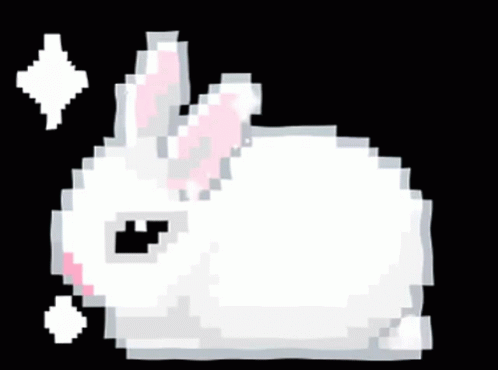 Cute Pixel White Bunny GIF