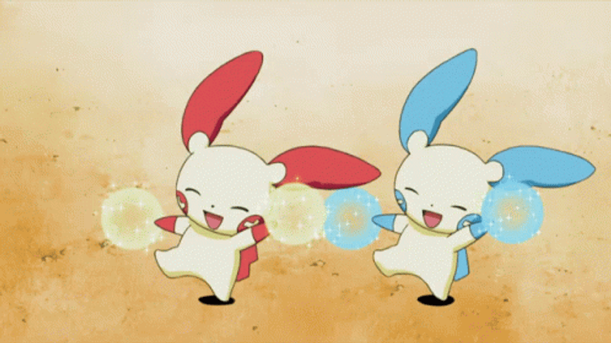 Cute Pokemon Minun Cheer Dance GIF