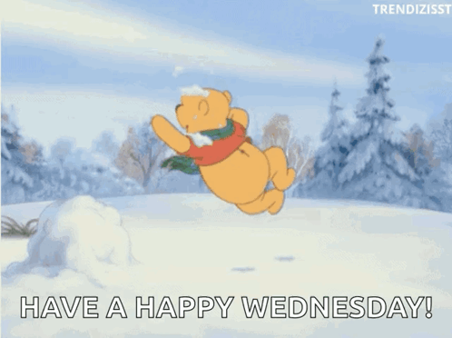 Cute Pooh Being Happy On Wednesday GIF