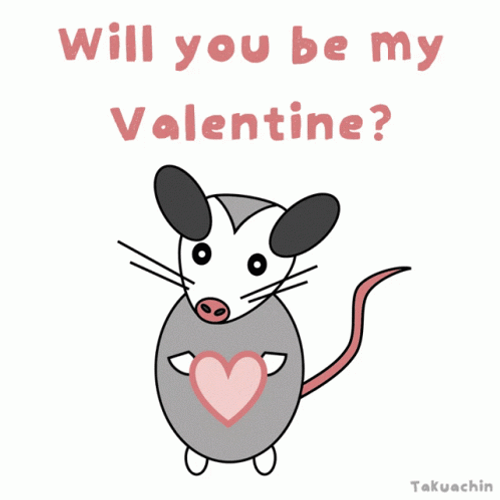 Cute Possum Will You Be My Valentine GIF
