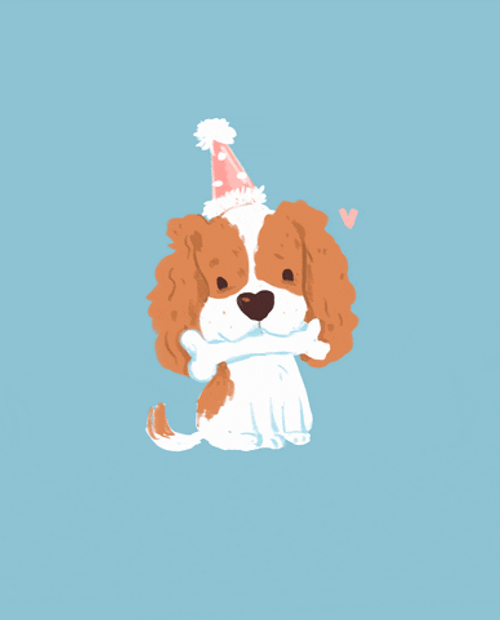 Cute Puppy Birthday Party Hat GIF