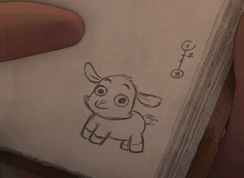 Cute Puppy Flapping Ears Flipbook GIF