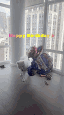 Cute Puppy Helium Birthday Balloons GIF