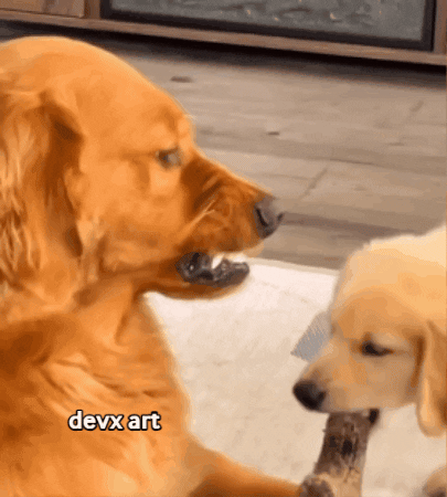 Cute Puppy Stealing Bone GIF