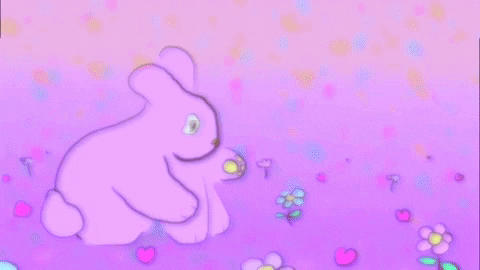 Cute Purple Bunny Space Eyes GIF