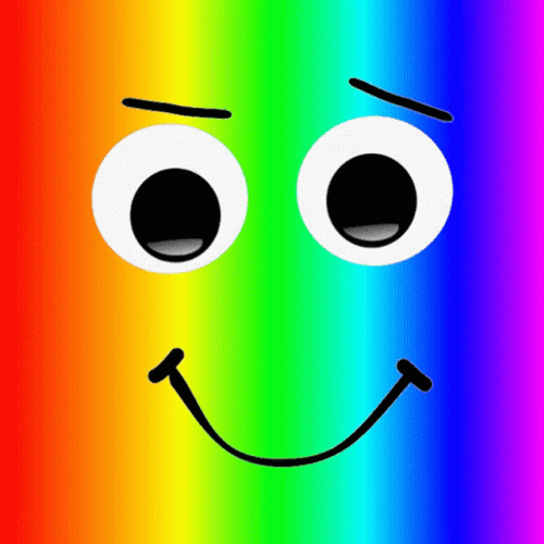 Cute Rainbow Smiley Face Icon GIF