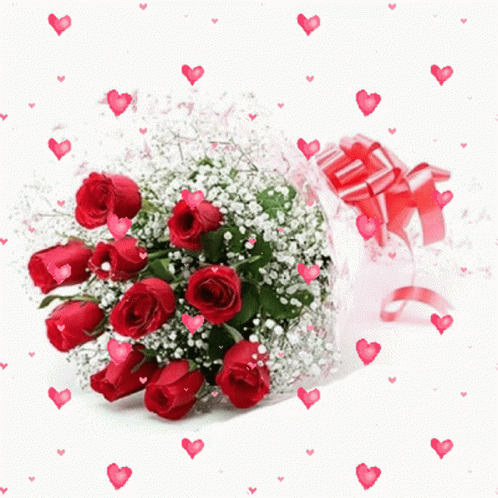 Cute Red Roses Bouquet GIF