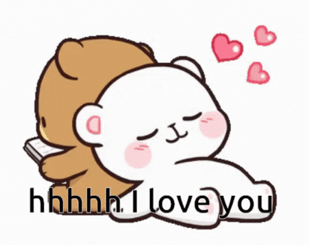 Cute Relaxed Milk Bear I Love You GIF