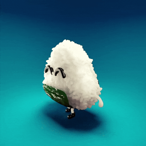 Cute Rice Ball Walking GIF