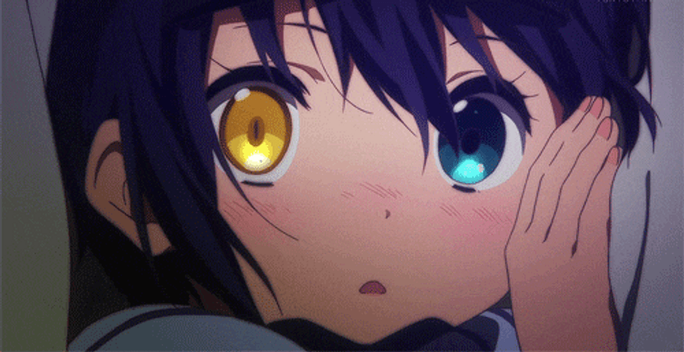Cute Rikka Takanashi Eavesdropping GIF