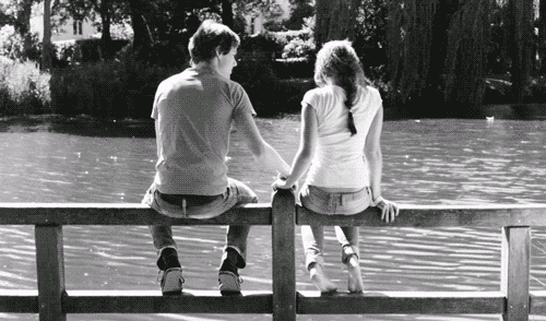 Cute Romantic Pair Moving Closer GIF