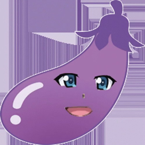 Cute Rotating Anime Eggplant GIF
