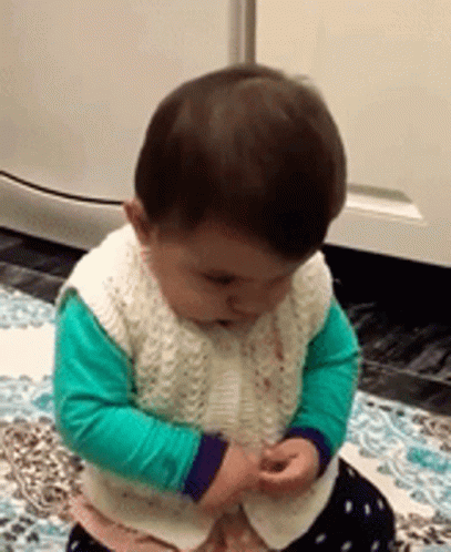 Cute Sad Baby Head Bowed Down GIF