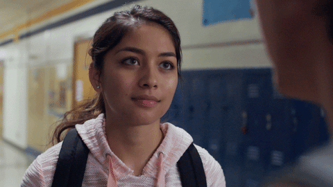 Cute School Girl Saying Boy Bye GIF