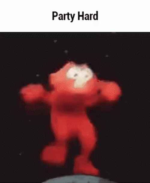 Cute Sesame Street Elmo Dancing Party Hard GIF
