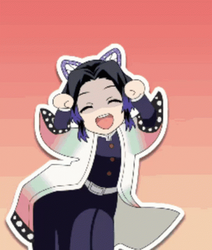 Cute Shinobu Kocho As A Cat Dancing GIF