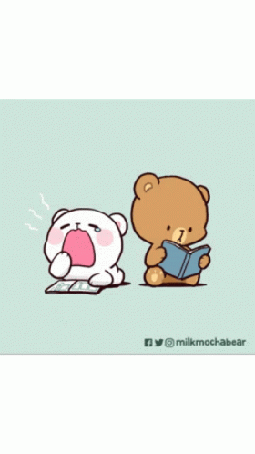 Cute Sleepy Cuddly Bears Cartoon GIF