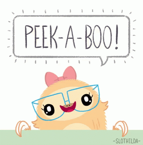 Cute Sloth Slothalida Peek A Boo Sticker GIF