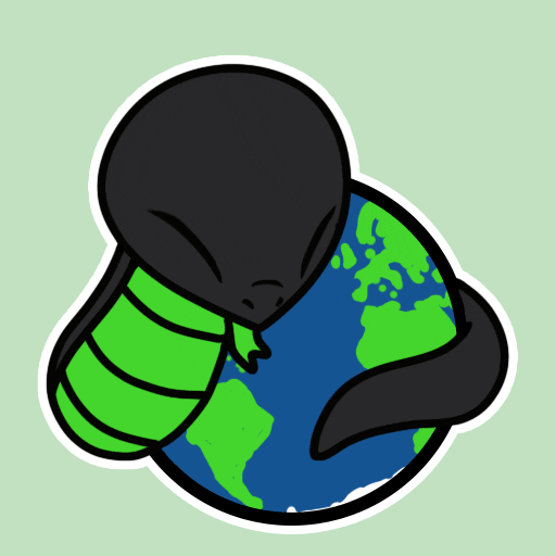 Cute Snake Hugging Globe GIF