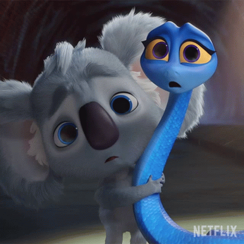 Cute Snake Maddie And Pretty Boy Looking Scared GIF