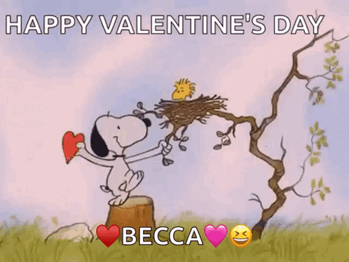Cute Snoopy Happy Valentines Day Becca GIF